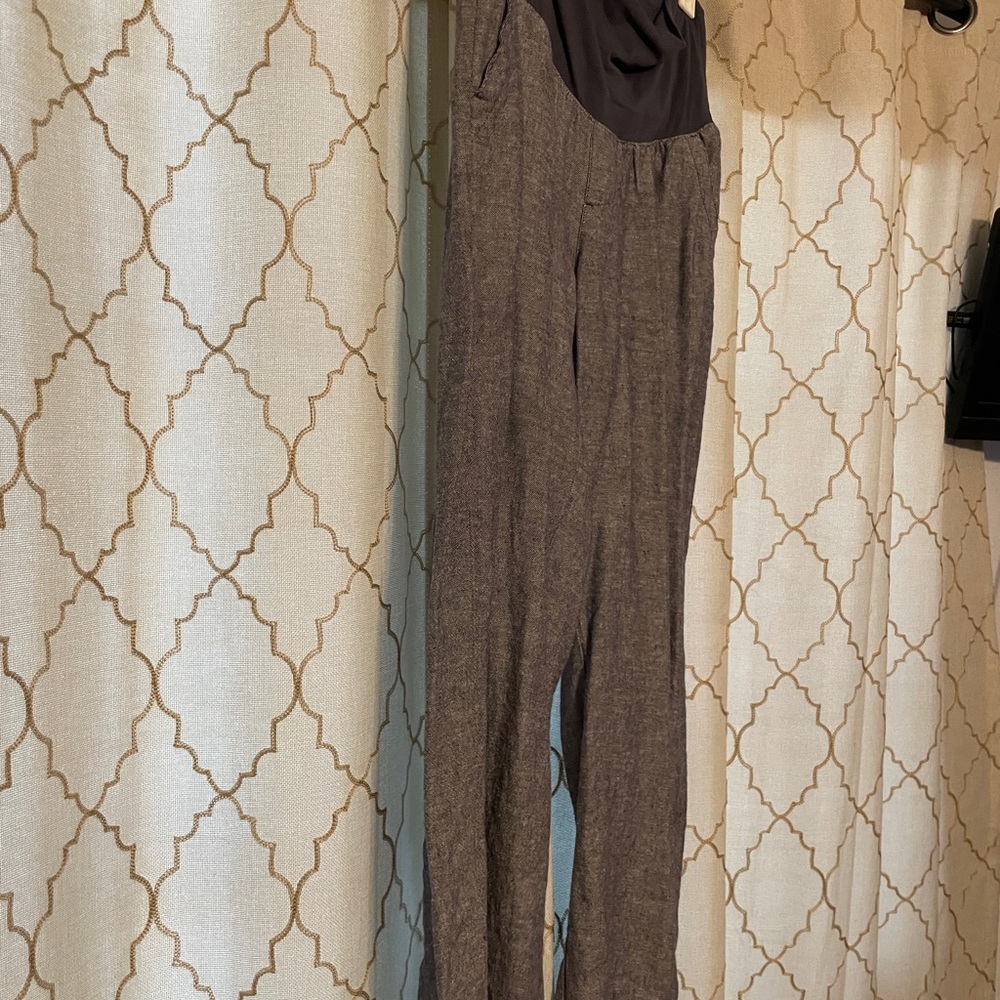 Linen blend maternity pants